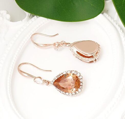 Crystal Drop Earrings for Women Cubic Zirconia Teardrop Earrings Sparkling Rhinestone Dangle Earring in Saudi Arabia