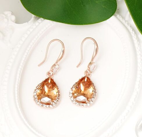 Crystal Drop Earrings for Women Cubic Zirconia Teardrop Earrings Sparkling Rhinestone Dangle Earring in Saudi Arabia