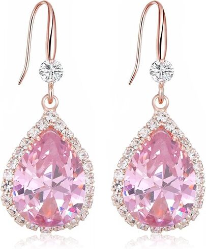 Crystal Drop Earrings for Women Cubic Zirconia Teardrop Earrings Sparkling Rhinestone Dangle Earring in Saudi Arabia