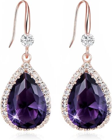 Crystal Drop Earrings for Women Cubic Zirconia Teardrop Earrings Sparkling Rhinestone Dangle Earring in Saudi Arabia