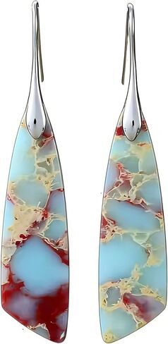 Boho Natural Stone Teardrop Dangle Earrings for Women, Hypoallergenic Boho Statement Jewelry for Gifts & Daily Wear in Saudi Arabia