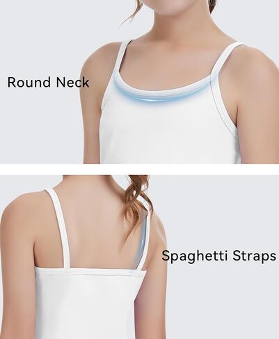 Girls Camisole Sleeveless Tank Tops Crew Neck Slim Fit Undershirt for Dance Workout Kids Teen Strap Tops 5-12 Years in Saudi Arabia