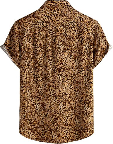 LucMatton Men's Vintage Hawaiian Shirt Tropical Print Short Sleeve Button Down Shirts Aloha Styles for Summer Vacation in Saudi Arabia