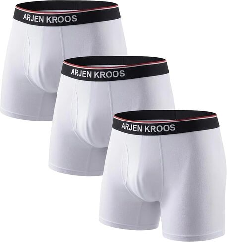 Arjen Kroos Men's Bamboo Viscose Open Pouch Silky Underwear 3 Pack Moisture Wicking Boxer Briefs in Kuwait