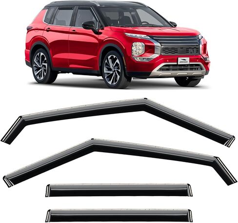 Voron Glass in-Channel Extra Durable Rain Guards for Mitsubishi Outlander 2022-2025, Window Deflectors, Vent Window Visors, 4 Pieces - 200931 in Kuwait