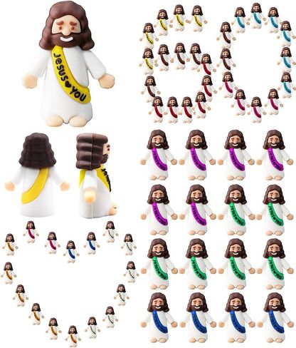 60 Pack Little Small Mini Jesus Figures in Bulk for Religious Party Gifts in Saudi Arabia