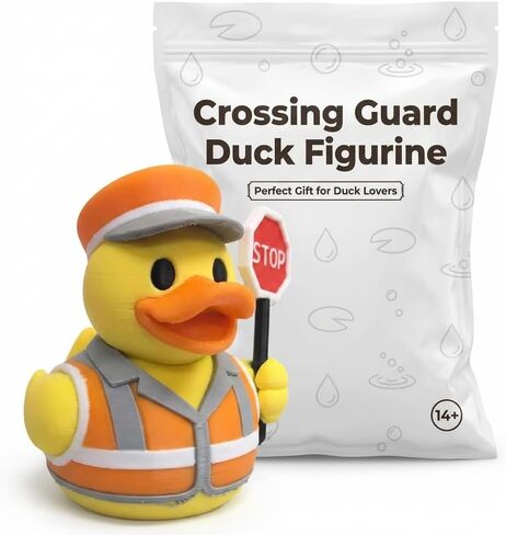 تمثال Crossing Guard Duck القابل للتجميع - ديكور مكتبي مفصل بموضوع السلامة لتقديم هدية أو عرض فريد - مطبوع ثلاثي الأبعاد في كندا in Kuwait