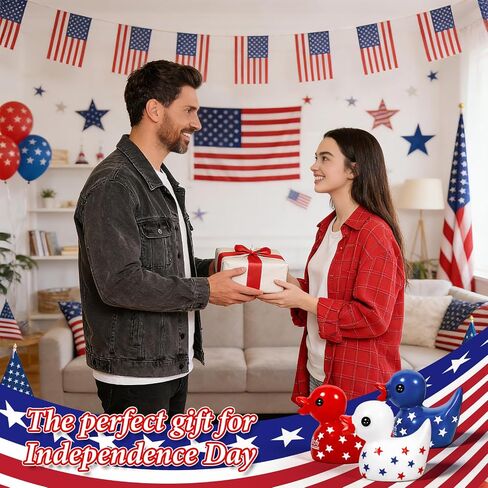 100 Pcs USA 250th Anniversary Mini Ducks 4th of July Party Favors Patriotic Red White Blue Resin Ducks Figurines American 250 Years Birthday Tiny Miniature Ducks for Independence Day Party Supplies in Saudi Arabia