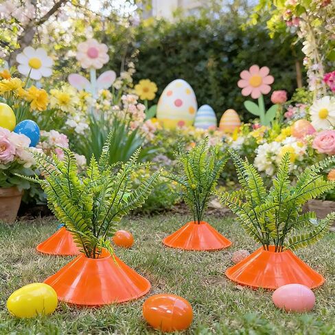 11 Set Easter Yard Carrots Patch DIY Artificial Plants Fake Carrots Decorative Yard Stake Large Outdoor Plastic Rustic Yard Sign for Spring Lawn Garden Yard Easter Decor Party Thickened Plastic Base in Kuwait