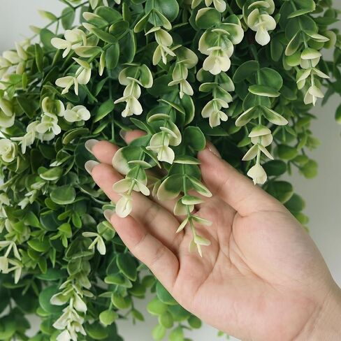 24'' Artificial Eucalyptus Wreath for Front Door Artificial Green Leaves Greenery Indoor Outdoor Wreath Home Decor Porch Window Wall Farmhouse Door Decorations Spring Summer Fall All Seasons in Saudi Arabia