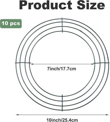 10 Pack 10 Inch Wire Wreath Frame, Metal Round Wreath Form Ring for Christmas Floral Crafts Wedding Door Decor in Saudi Arabia