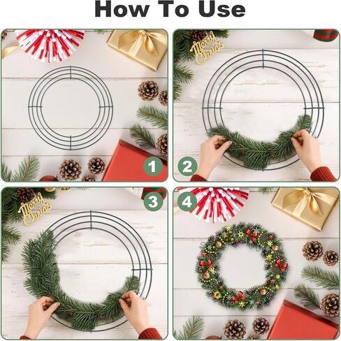 10 Pack 10 Inch Wire Wreath Frame, Metal Round Wreath Form Ring for Christmas Floral Crafts Wedding Door Decor in Saudi Arabia