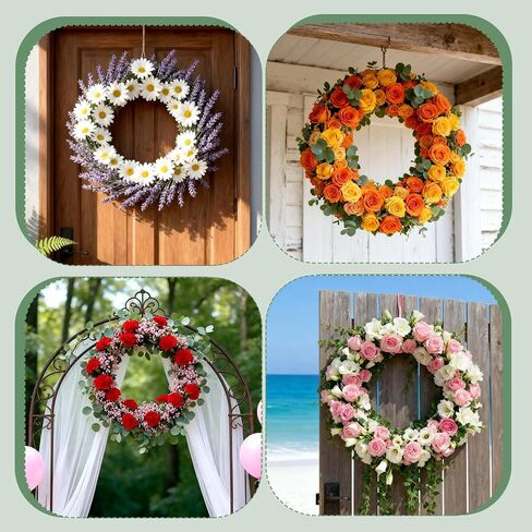 10 Pack 10 Inch Wire Wreath Frame, Metal Round Wreath Form Ring for Christmas Floral Crafts Wedding Door Decor in Saudi Arabia