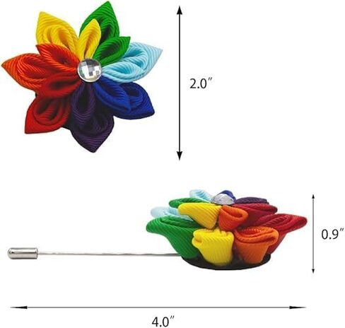 Premium Handmade Pride Pins Rainbow Flower Brooch Gay Flag Lapel Enamel LGBT Lapel Pins Decoration for Clothes and Bags Pride Month (00-Rainbow Flower Brooch 2Pack) in Saudi Arabia