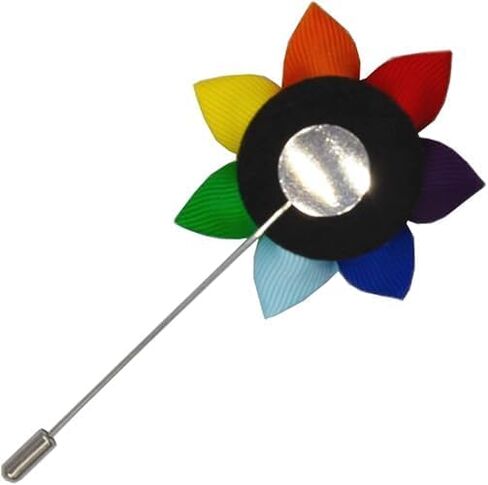 Premium Handmade Pride Pins Rainbow Flower Brooch Gay Flag Lapel Enamel LGBT Lapel Pins Decoration for Clothes and Bags Pride Month (00-Rainbow Flower Brooch 2Pack) in Saudi Arabia