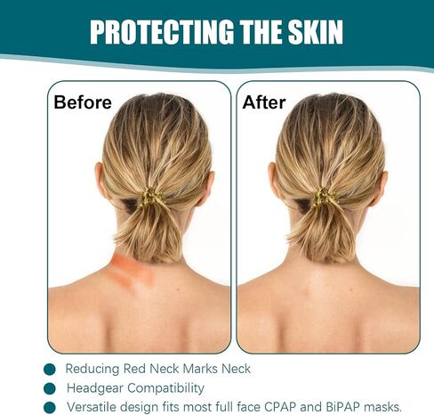 CPAP Neck Pad, Fleece CPAP Strap Cover for Neck, Soft Neck Pad Cushion for F20, Cpap Headgear Strap Covers for Most CPAP Full Face & Nasal Mask Headgear Straps, Reduce Red Marks and Pressure Relief in Saudi Arabia