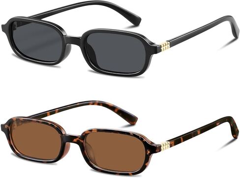 GRFISIA Retro Rectangular Sunglasses for Women Trendy Narrow Small 90s Style Square Frame Sun Glasses UV Protection in Kuwait
