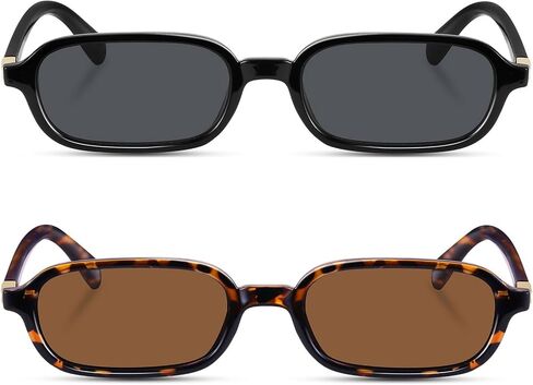 GRFISIA Retro Rectangular Sunglasses for Women Trendy Narrow Small 90s Style Square Frame Sun Glasses UV Protection in Kuwait