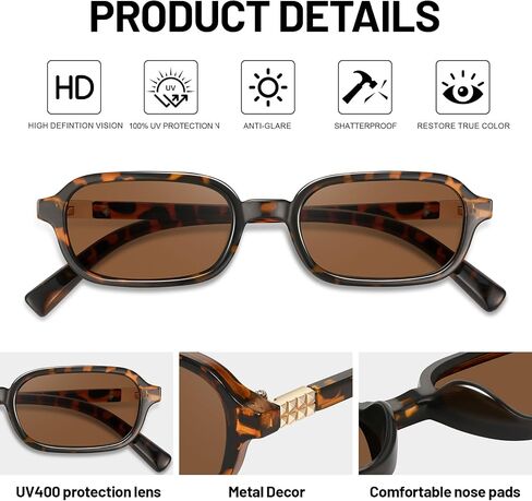 GRFISIA Retro Rectangular Sunglasses for Women Trendy Narrow Small 90s Style Square Frame Sun Glasses UV Protection in Kuwait
