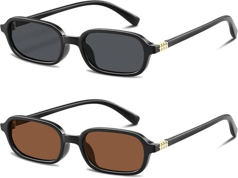 GRFISIA Retro Rectangular Sunglasses for Women Trendy Narrow Small 90s Style Square Frame Sun Glasses UV Protection in Kuwait