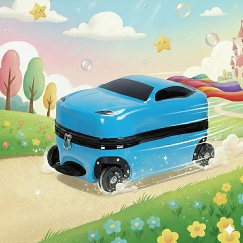 Carry-On Suitcase with Wheels – Car-Style Hard Shell Luggage with Integrated Seat, Lightweight Rolling Travel Bag, ABS+PC Shell, Airline Approved in Kuwait