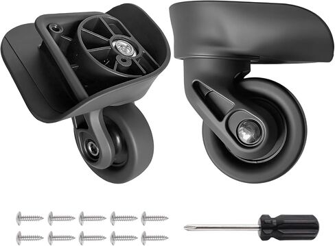 Luggage Wheels Replacement 2 Pack Heavy-Duty Suitcase Casters with 2 Screw Holes,360° Smooth Rolling Spinner Wheels for Luggage Repair(FW154) in Saudi Arabia