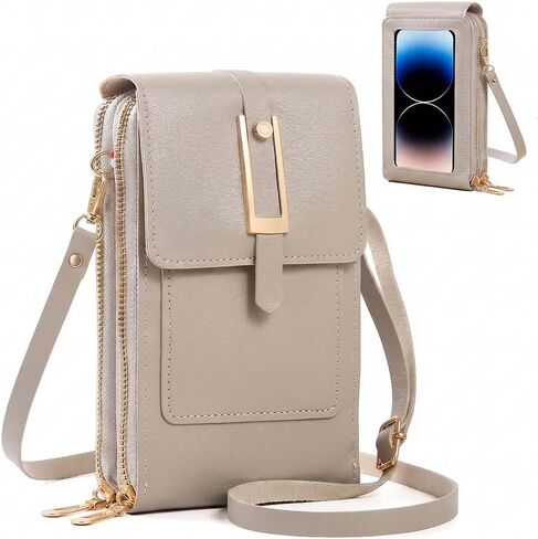 Crossbody Phone Purse bag, Clear Window Women Wallet and Clutch Multi-function Wristlet for Travel in Kuwait