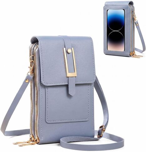 Crossbody Phone Purse bag, Clear Window Women Wallet and Clutch Multi-function Wristlet for Travel in Kuwait