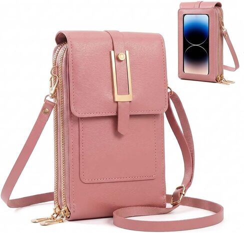 Crossbody Phone Purse bag, Clear Window Women Wallet and Clutch Multi-function Wristlet for Travel in Kuwait
