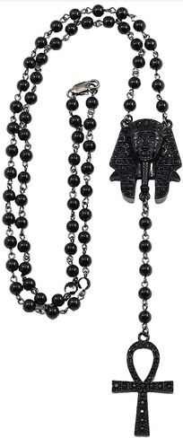 GWOOD Pharaoh with Ankh Rosary Pendants 31 Inch Long Necklace in Saudi Arabia