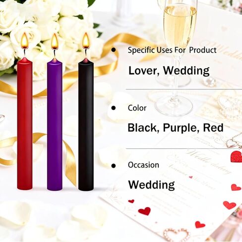 Low Temperature Candle Set - 3 Pack (Red, Purple, Black), Smooth Drip Candles for Deep Relaxation, Cozy Home Ambiance & Mood Lighting in Saudi Arabia