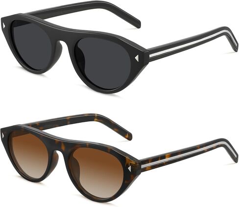 MEETSUN Trendy Cat Eye Sunglasses for Women Retro Oval Vintage Narrow Frame UV400 Protection for Driving Travel Outdoor in Saudi Arabia