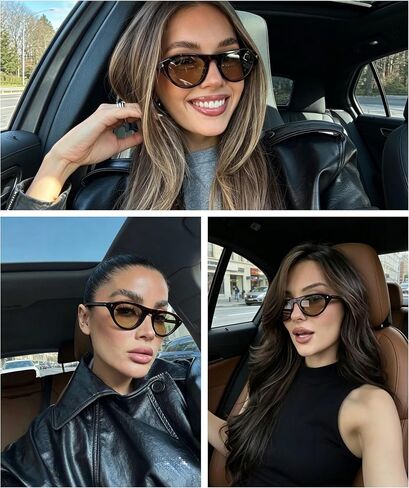 MEETSUN Trendy Cat Eye Sunglasses for Women Retro Oval Vintage Narrow Frame UV400 Protection for Driving Travel Outdoor in Saudi Arabia