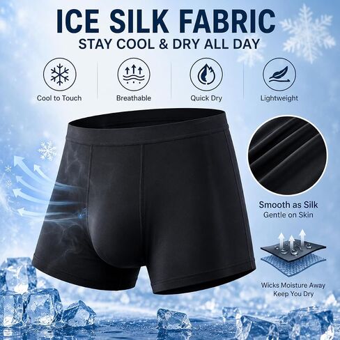 10pcs Men's Ice Silk Sexy Seamless Boxer Briefs Shorts Underwear,Underwear Comfortable Ultra-thin Breathable Male Underpants in Kuwait