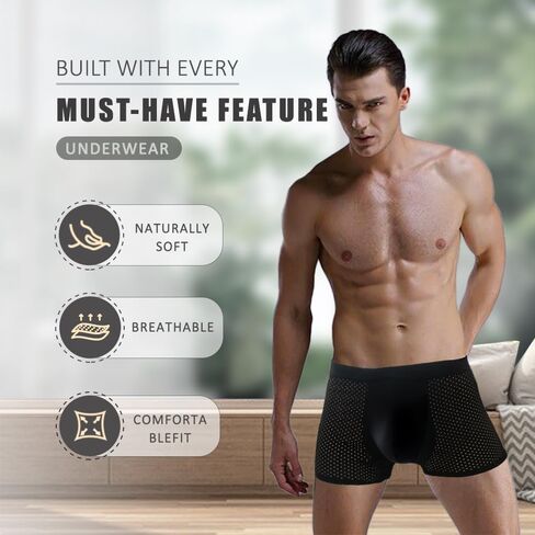 Boxhero [2025 Upgrade Men's Boxer Briefs, Built-in with 3D Pouch Comfortable Underwear for Men in Saudi Arabia