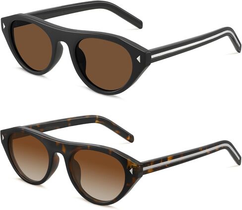 MEETSUN Trendy Cat Eye Sunglasses for Women Retro Oval Vintage Narrow Frame UV400 Protection for Driving Travel Outdoor in Saudi Arabia