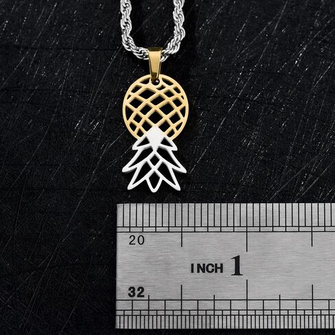 Upside Down Pineapple Necklace and Anklet Bundle (Gold/Silver Combo) in Saudi Arabia