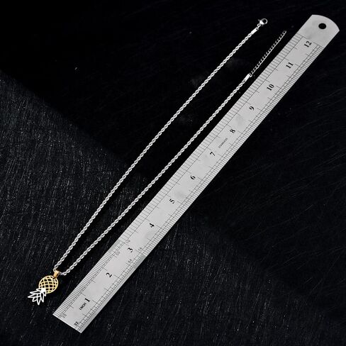 Upside Down Pineapple Necklace and Anklet Bundle (Gold/Silver Combo) in Saudi Arabia