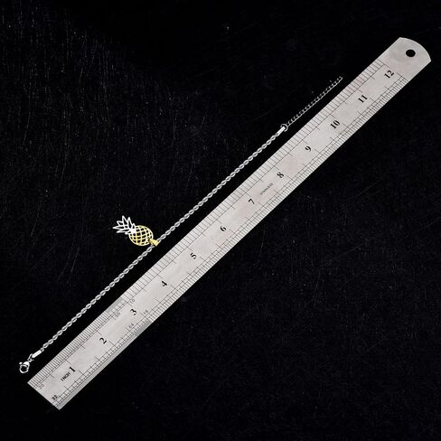Upside Down Pineapple Necklace and Anklet Bundle (Gold/Silver Combo) in Saudi Arabia