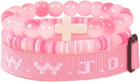 Fulbelle WWJD Bracelet Set for Women, Stackable Cross Beads & Adjustable Wristband Faith Jewelry Gift in Saudi Arabia