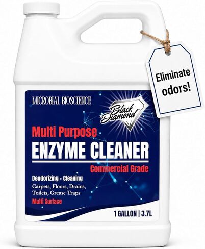 Commercial Multi-Purpose Enzyme Cleaner & Odor Eliminator | Pet & Human Urine, Stains & Odors | Carpet, Laundry, Bathroom, Drain & Trash Deodorizer | Dog, Cat, Organic Waste Remover (1 Gallon) in Kuwait