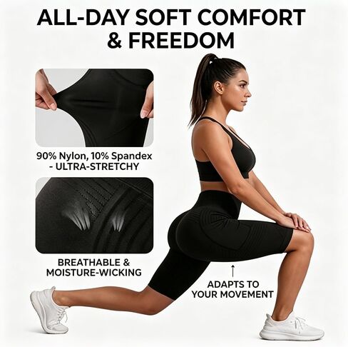 2026 New 3D Anti-Cellulite Leggings Shorts with Pockets for Women,High Waist Tummy Control Sculpting Workout Yoga in Kuwait