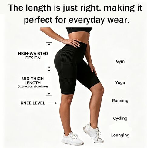 2026 New 3D Anti-Cellulite Leggings Shorts with Pockets for Women,High Waist Tummy Control Sculpting Workout Yoga in Kuwait