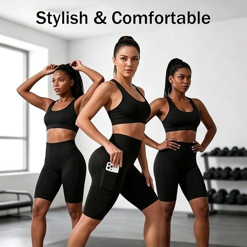 2026 New 3D Anti-Cellulite Leggings Shorts with Pockets for Women,High Waist Tummy Control Sculpting Workout Yoga in Kuwait