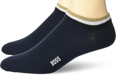 BOSS Men's 2 Pack Iconic Stripe Ankle Band Socks in Kuwait