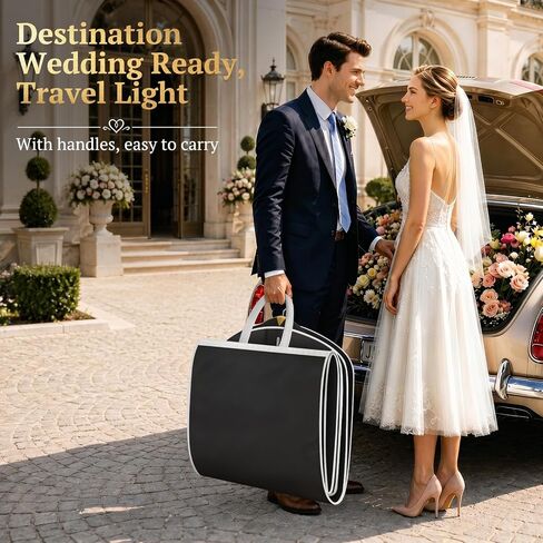 SLEEPING LAMB 70'' Wedding Dress Garment Bag with Large PVC Pocket, Long Dress Bag for Gowns for Closet Storage and Travel, Hanging Clothes Cover with 4'' Gusset, Black in Saudi Arabia