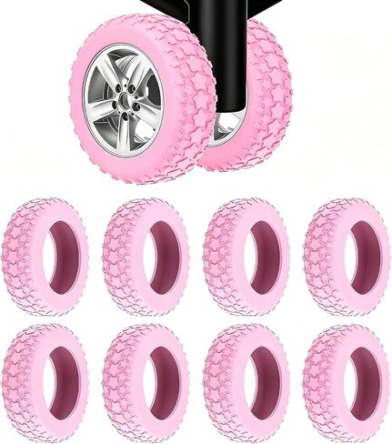 8PCS Luggage Wheel Protector,Premium Silicone Protectors for 2-2.4" Spinner Wheels Anti-Slip,Ultra-Quiet & Wear-Resistant Travel Accessories(Black) in Saudi Arabia