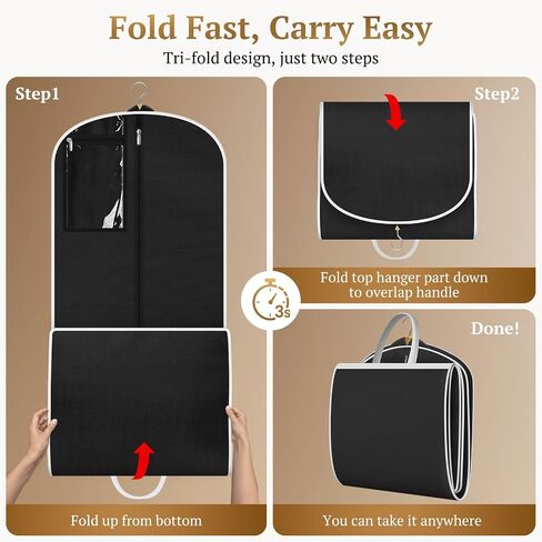 SLEEPING LAMB 70'' Wedding Dress Garment Bag with Large PVC Pocket, Long Dress Bag for Gowns for Closet Storage and Travel, Hanging Clothes Cover with 4'' Gusset, Black in Saudi Arabia