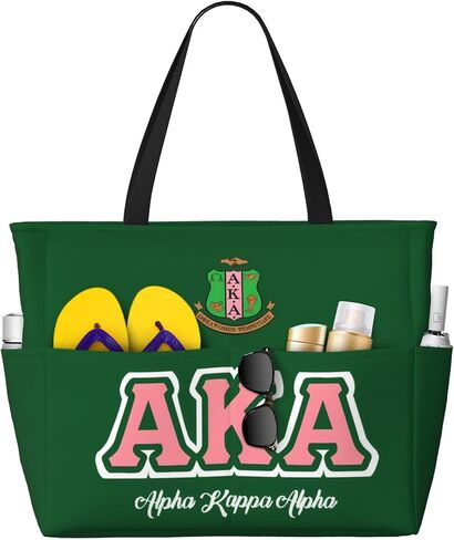 Women Large Capacity Beach Tote Bag Sorority Inspired Travel Shoulder Bag in Saudi Arabia
