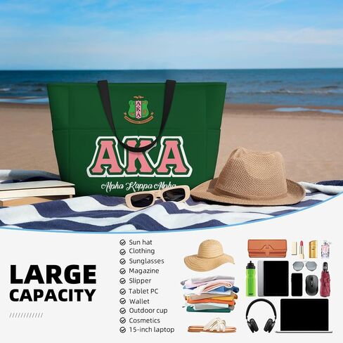 Women Large Capacity Beach Tote Bag Sorority Inspired Travel Shoulder Bag in Saudi Arabia